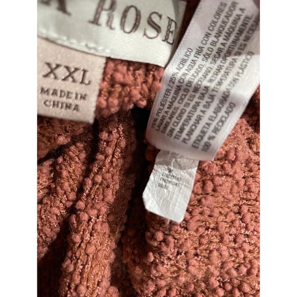 Knox Rose chunky sweater size XXL mauve blush pink cozy textured v-neck - Picture 4 of 4
